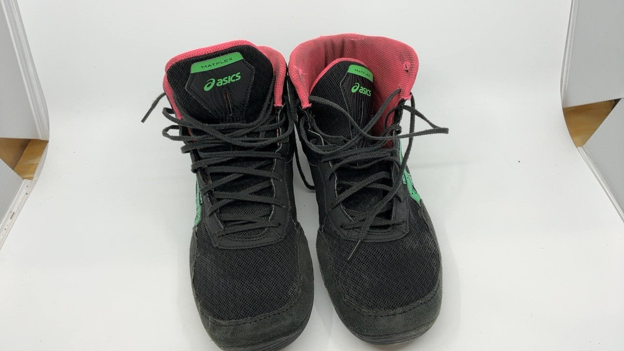 ASICS Men's Matflex 7 Wrestling Shoes, 12, Black/New Leaf