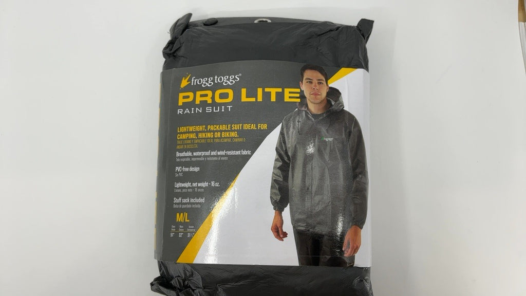 Frogg Toggs Pro Lite Rain Suit, Carbon Black, M/L, Waterproof & Breathable