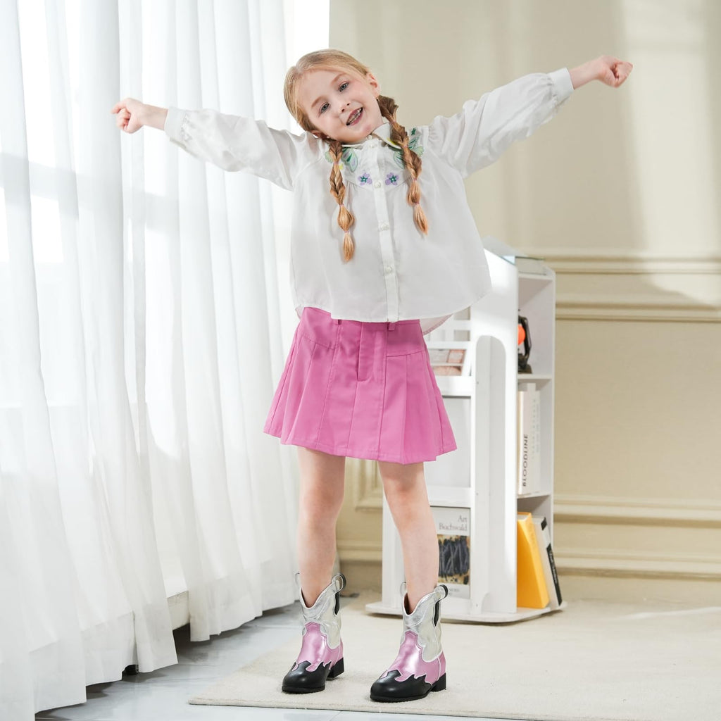 Cowgirl Ankle Boots Pink Toddler 11 Pull-On Western Style