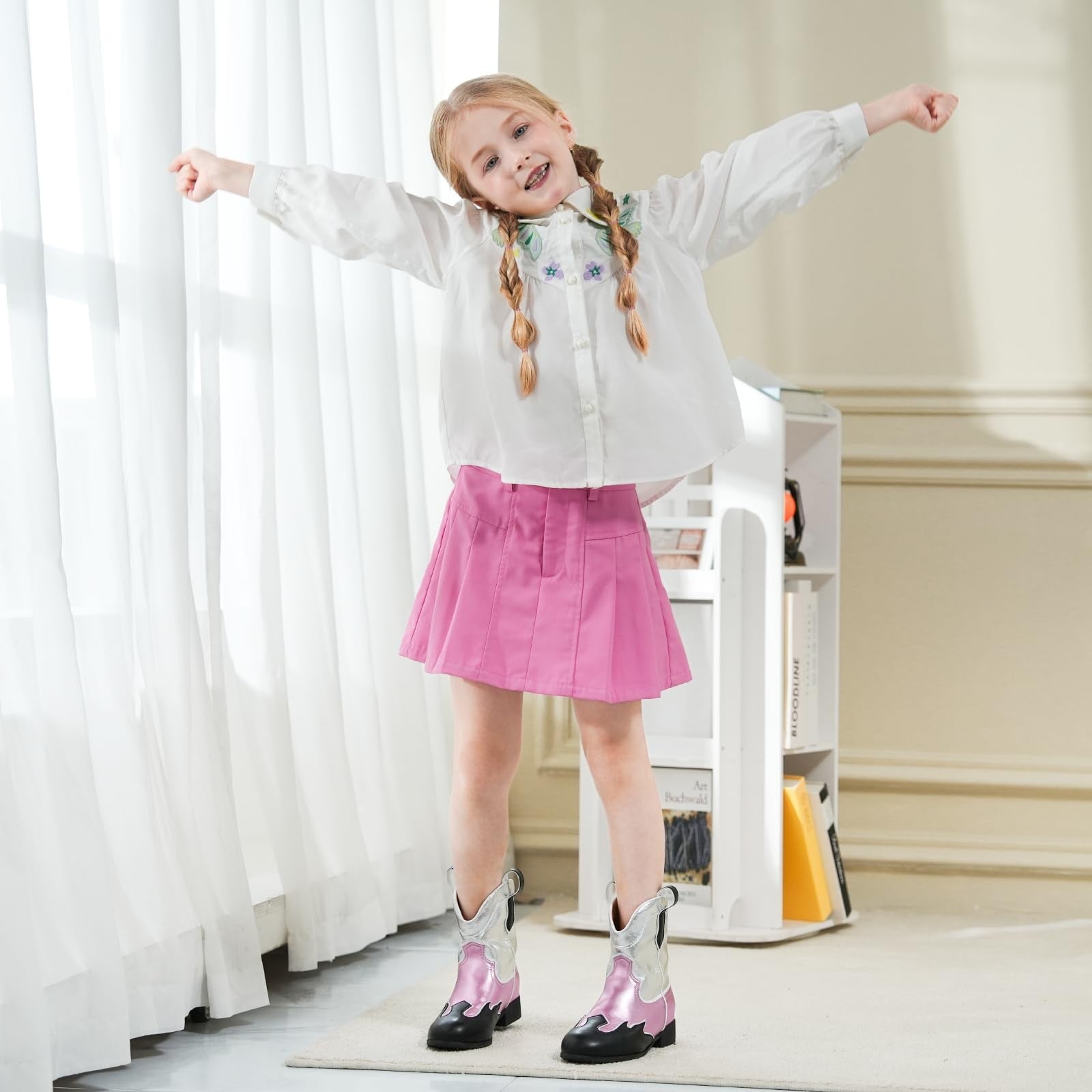 Cowgirl Ankle Boots Pink Toddler 11 Pull-On Western Style