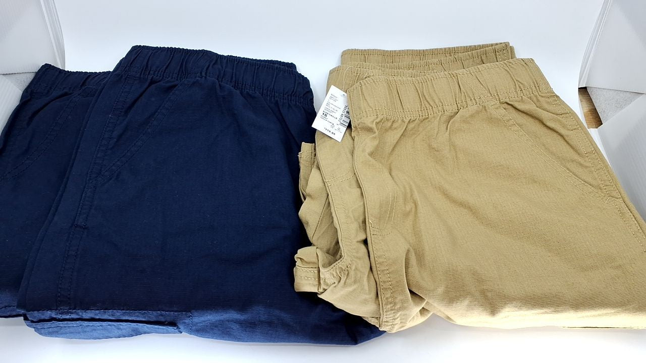 The Children's Place Boys Pull on Cargo Shorts, Flax/Tidal 6 Pack, 16 Husky