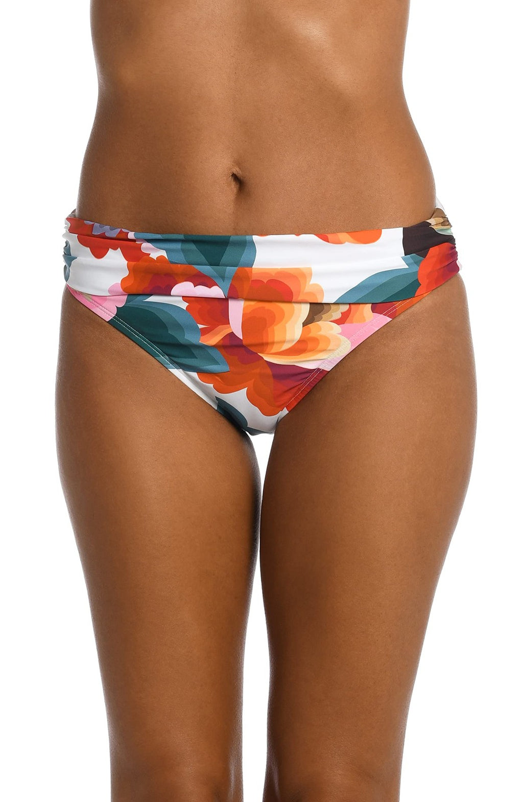 La Blanca Women's Banded Hipster Bikini Bottom, Floral Rhythm, Size 16