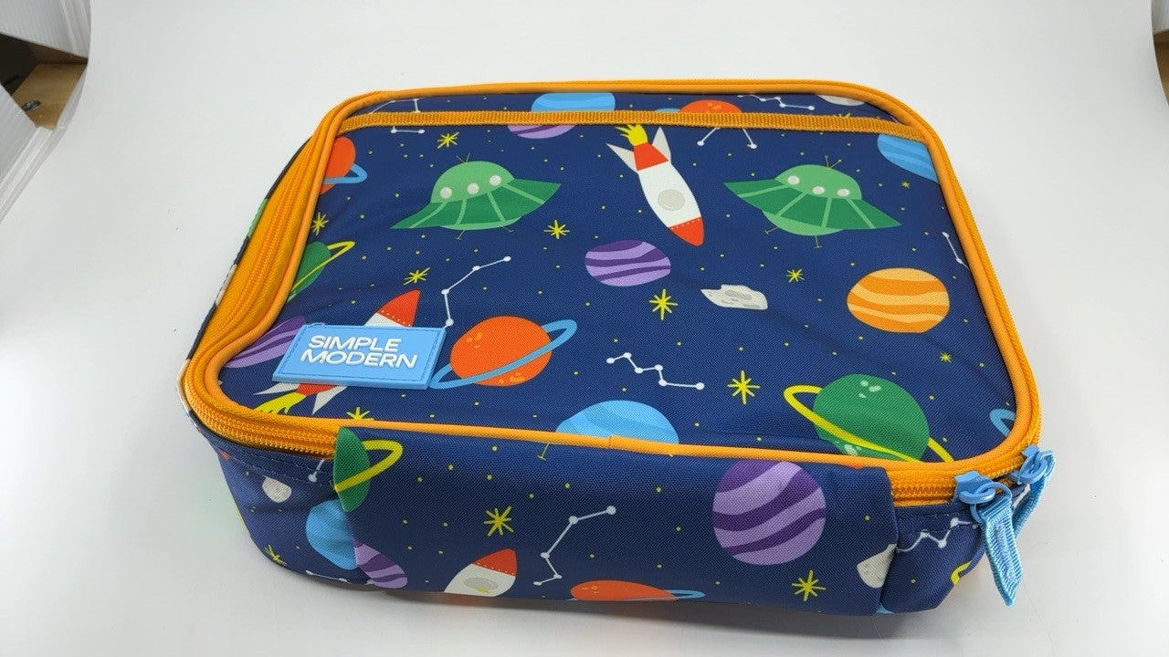 Toddler Lunch Box, Insulated, Outer Space, 4L, Exterior & Interior Pockets