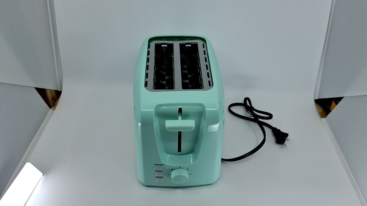 2-Slice Toaster Mint Stainless Steel, 7 Browning Settings, Extra-Wide Slots