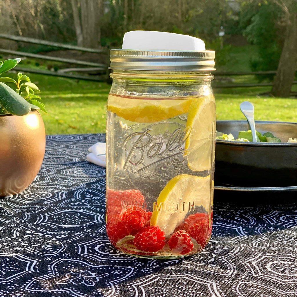 Jarware Translucent 82673 Wide Mouth Drink Lid, Set of 4