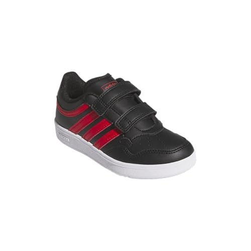 adidas 4.0 Hoops Basketball Shoes, Black/Scarlet/White, 11 Little Kid