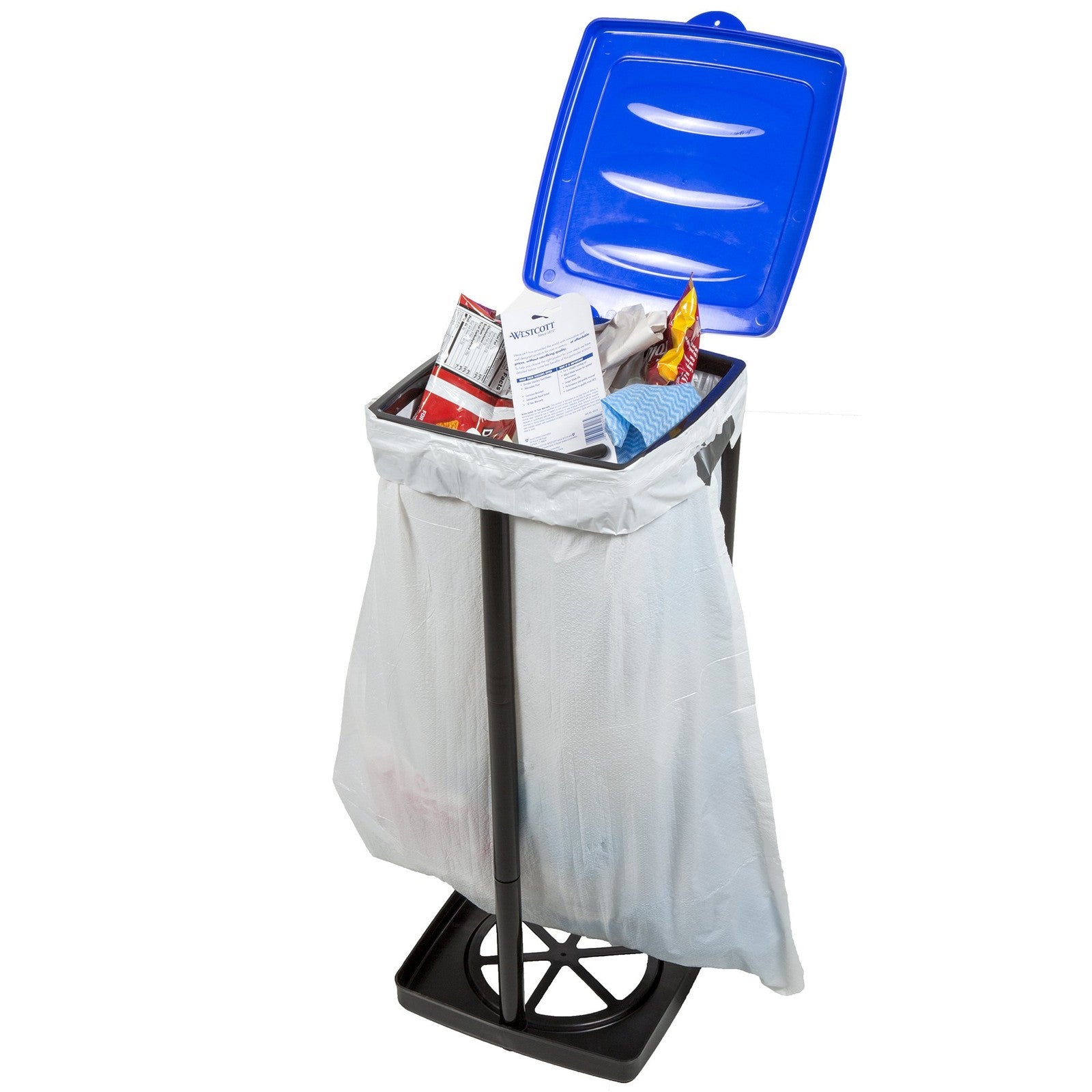 Lightweight 13-Gallon Trash Can - Portable Blue Holder for Outdoors