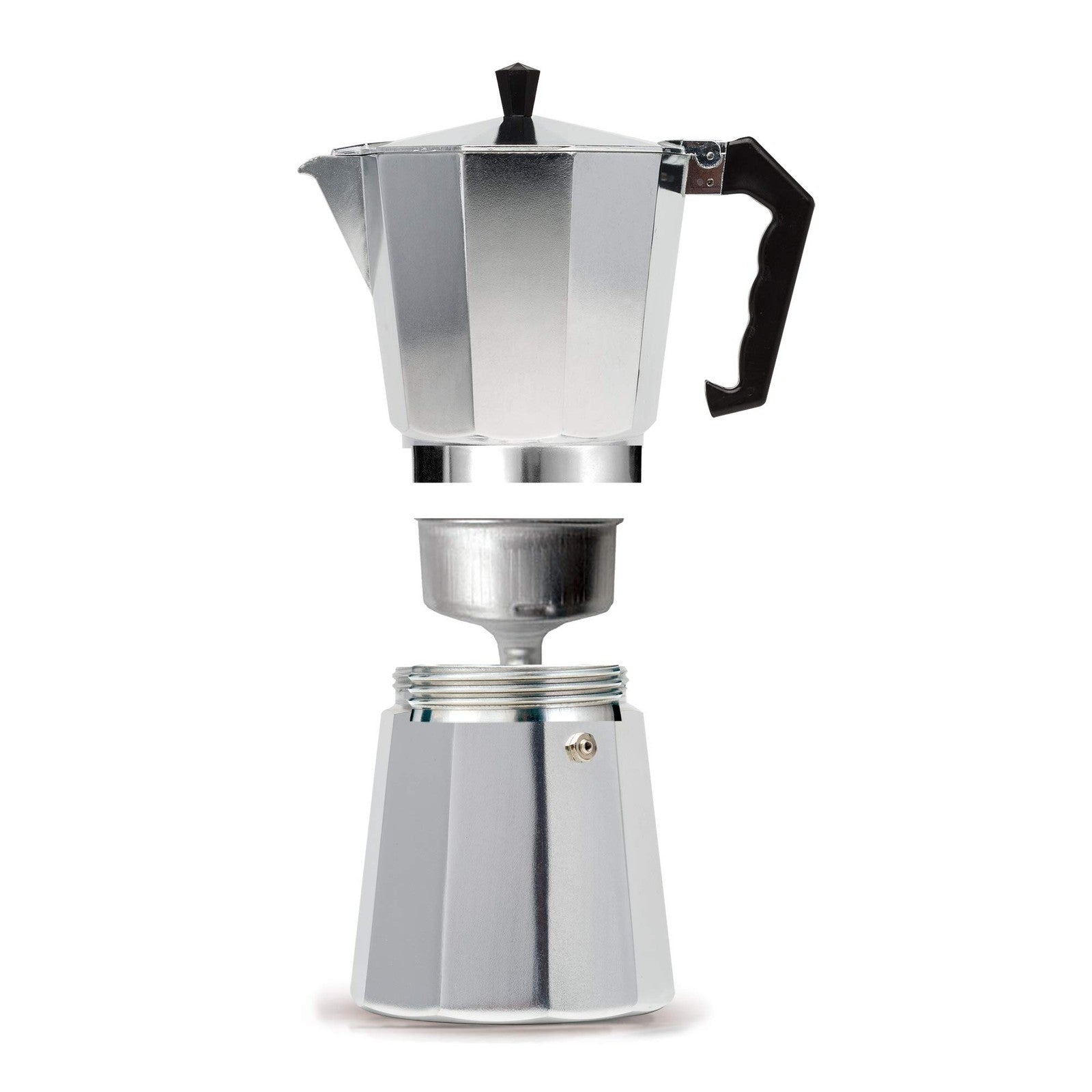 Primula 12-Cup Moka Pot Espresso Maker, Stovetop Coffee Maker, Silver