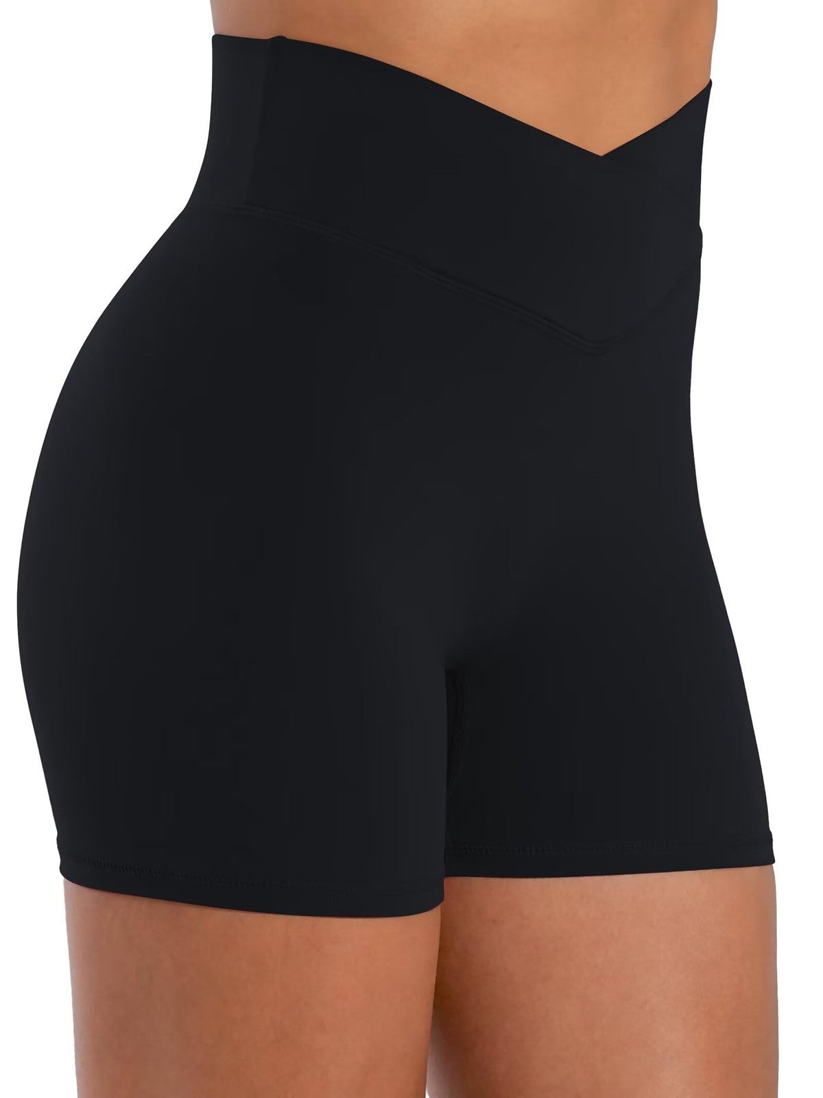Women’s Black Medium Biker Shorts - Hidden Butt Lift & Tummy Control