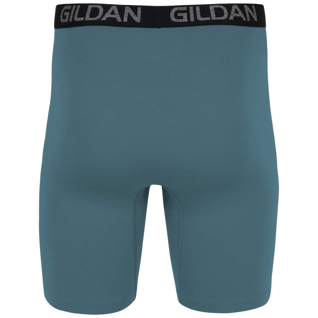 Men's Gildan Boxer Briefs, Cotton Stretch, 4-Pack, Medium, Hthr Dark Grey/Navy