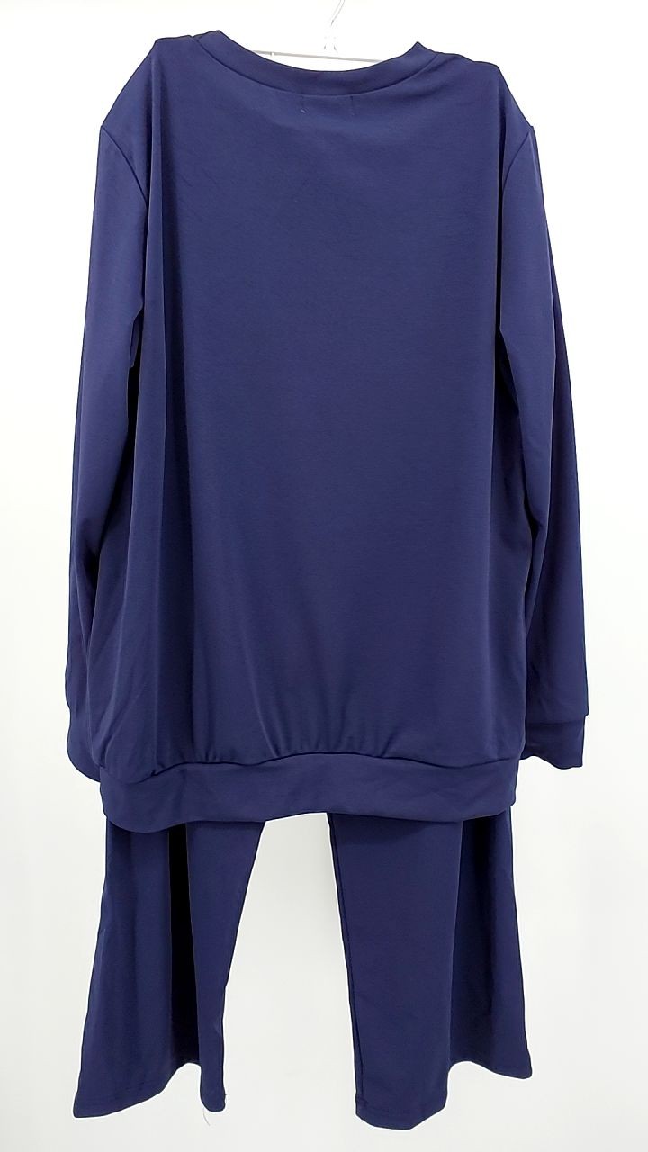 Full Size Casual Long Sleeve Top and Pants Set Plus Size