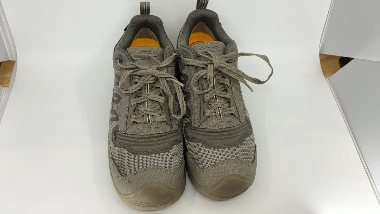 KEEN Reno 10 Wide Waterproof Athletic Work Shoes Composite Toe Brindle/Morel