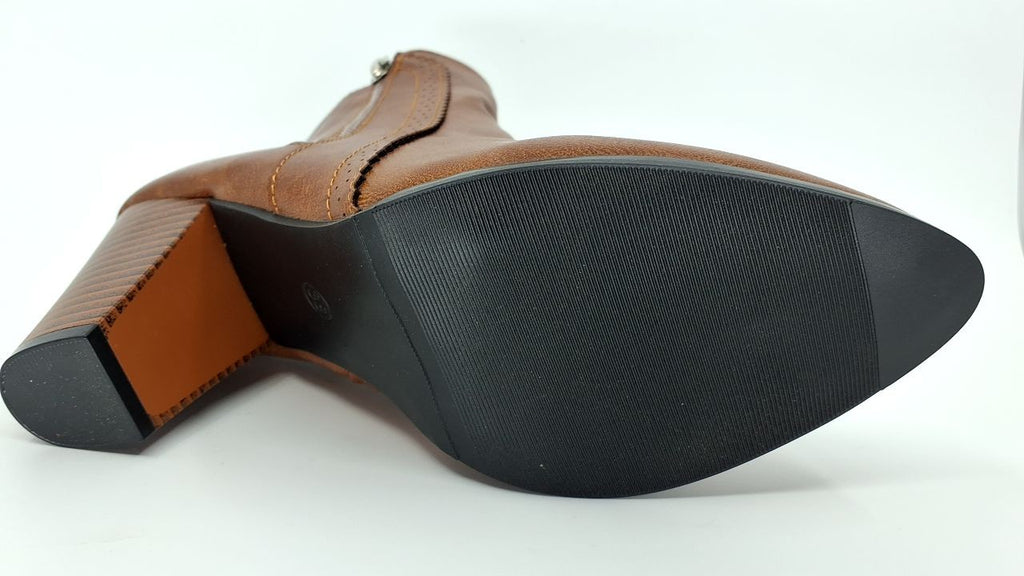 PU Leather Block Heel Boots