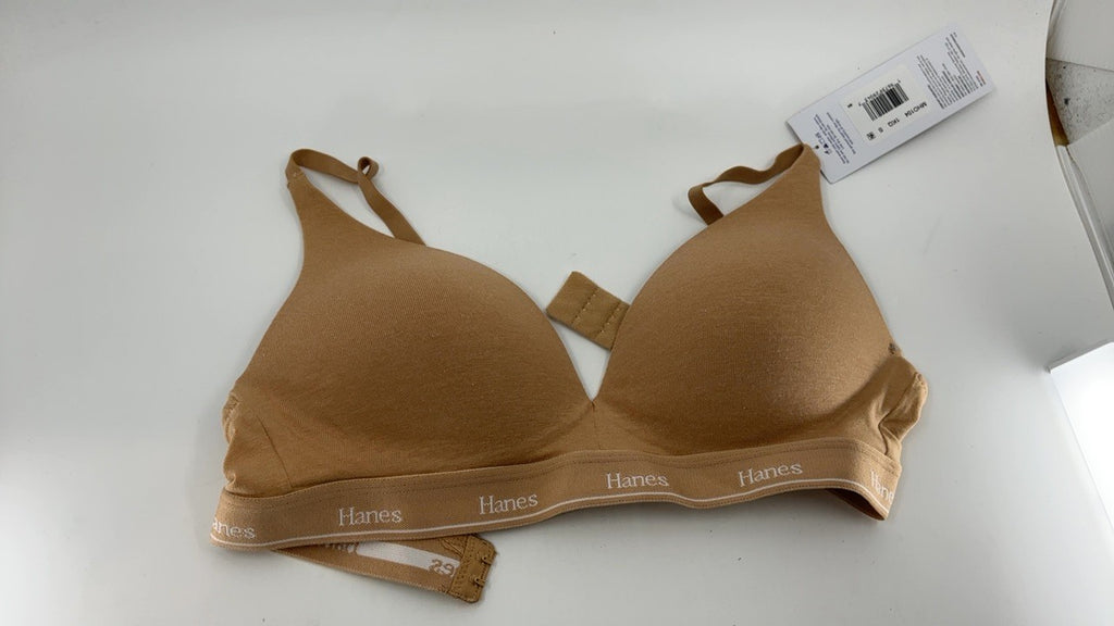 Hanes Women's Contour Wireless Bra, Stretch Cotton, Full Coverage, Deep Glow