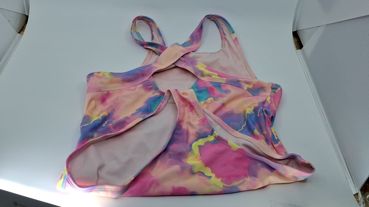 Lands' End Girls' Swimwear UPF 50 One Piece Swim Suit, Pink Multi