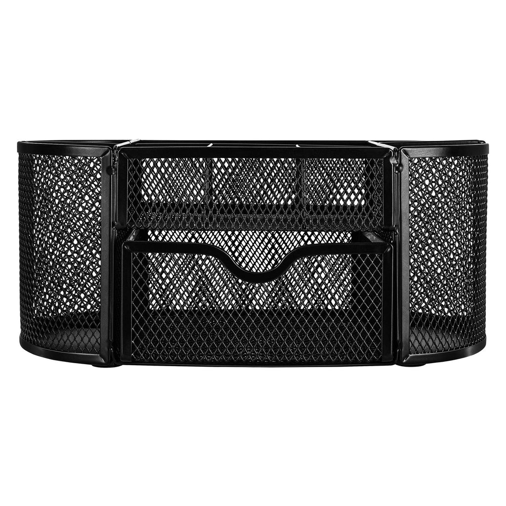 Durable Black Desk Organizer w/ Pullout Drawer, 9.25" x 4.53" x 3.94"