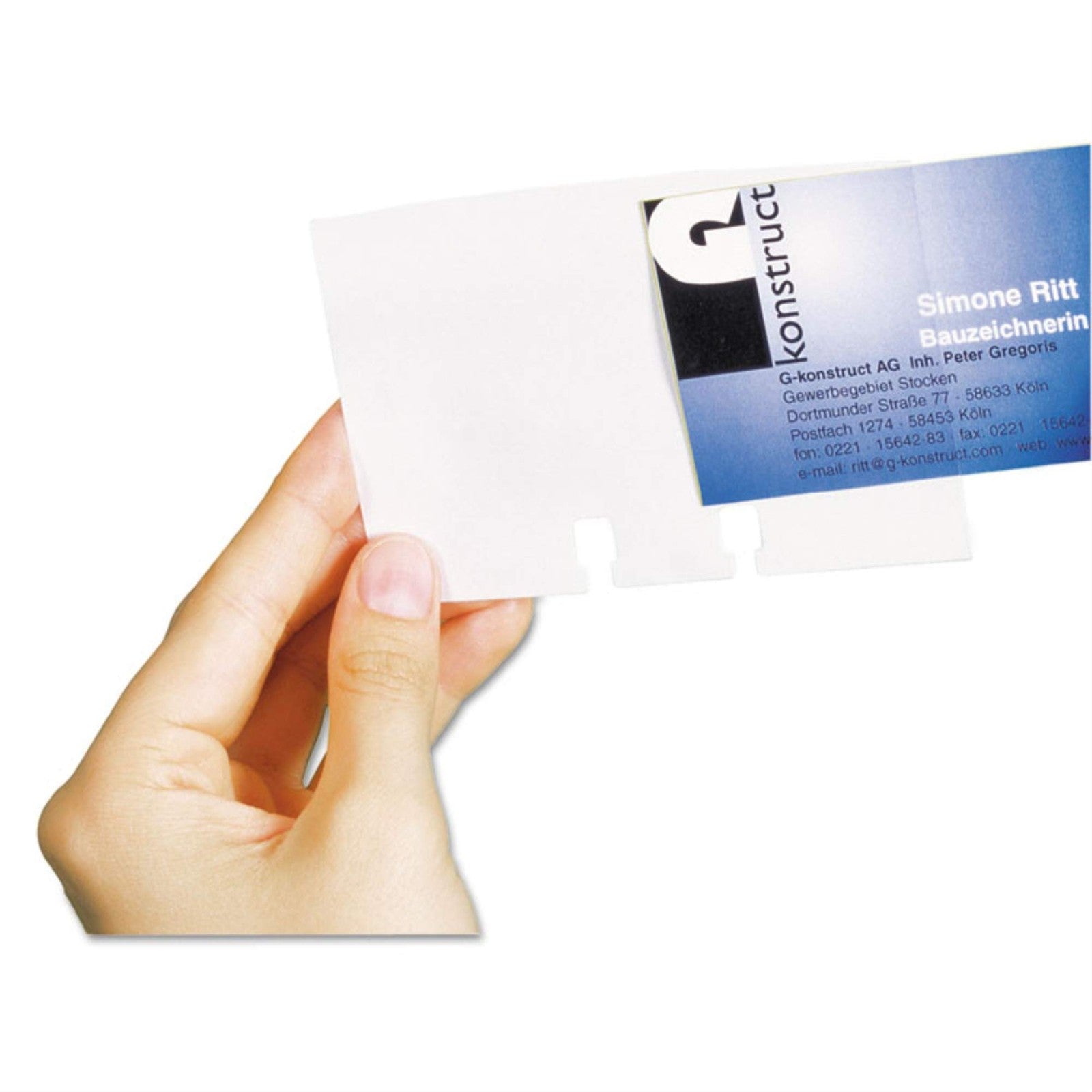40 Transparent Business Card Sleeves, Holds Two Cards Each, Fits 2.875" x 4.125"