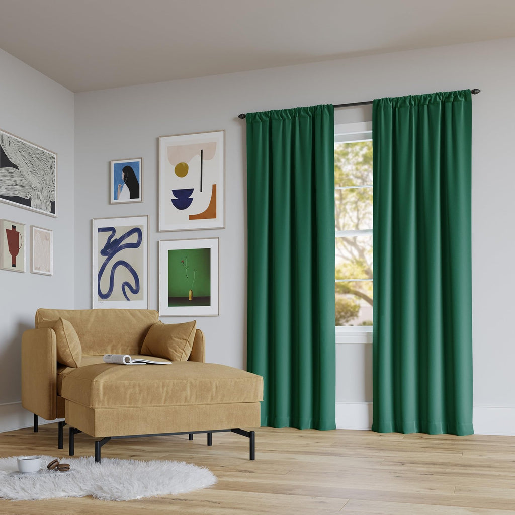 Sun Zero Rianna 100% Blackout Curtain Panel 40x63 Malachite Green