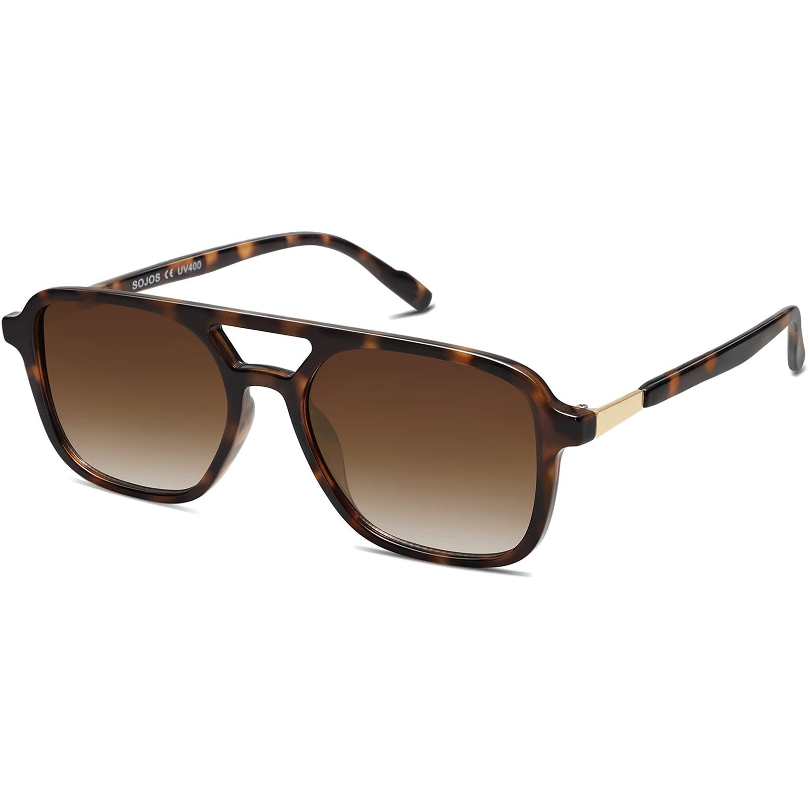 SOJOS SJ2202 Retro Aviator Sunglasses Tortoise Frame UV400 Protection