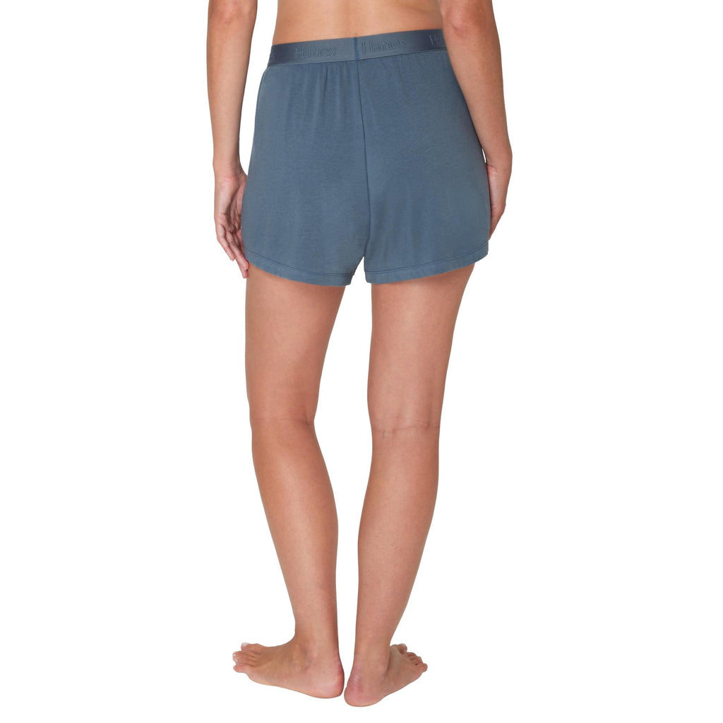 Hanes Originals Women's Lounge Shorts 2-Pack, Large, Black/Stargazer Grey