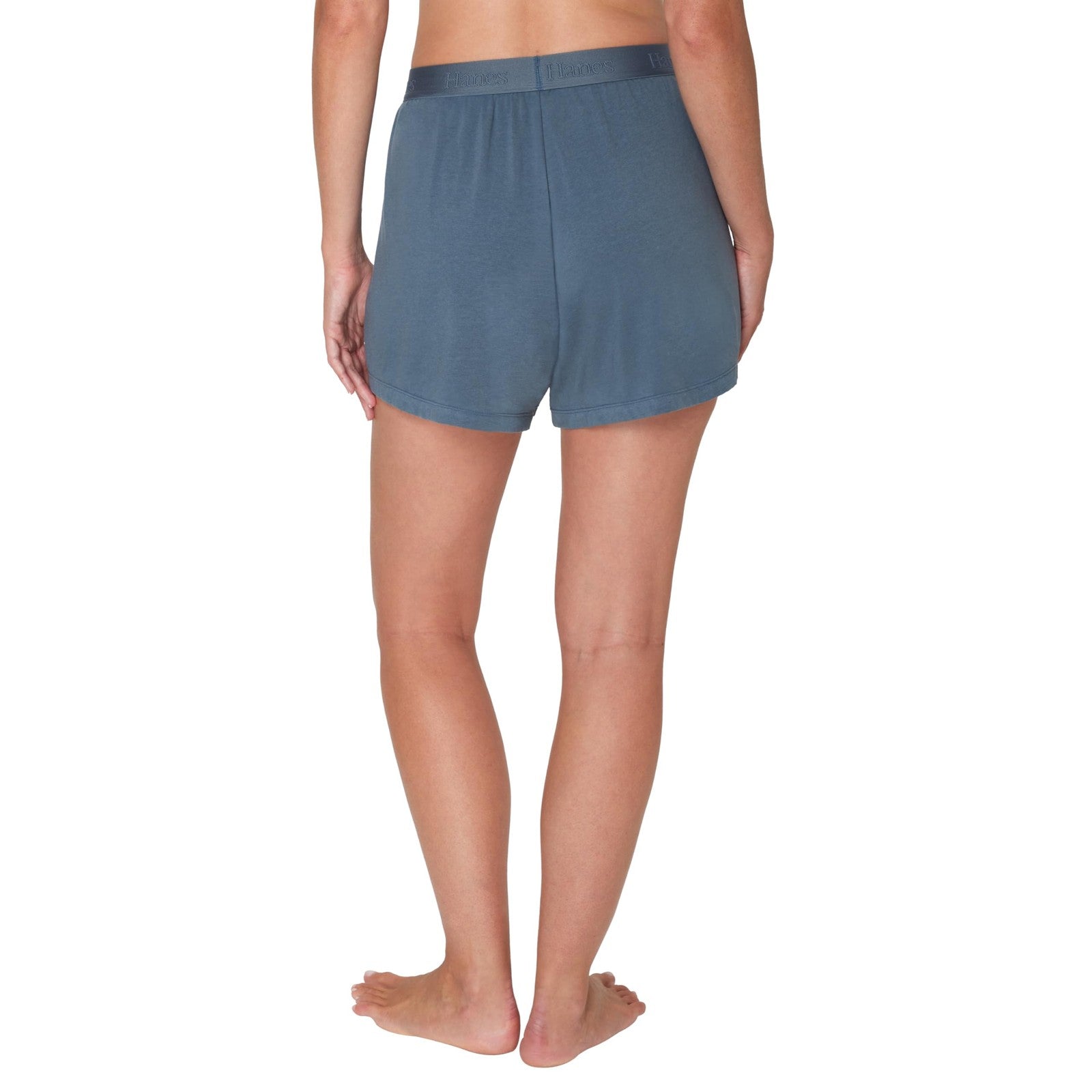 Hanes Originals Women's Lounge Shorts 2-Pack, Large, Black/Stargazer Grey