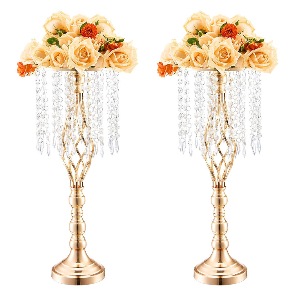VEVOR Metal Wedding Centerpiece Gold,Crystal,2PCS 55cm/21.65”