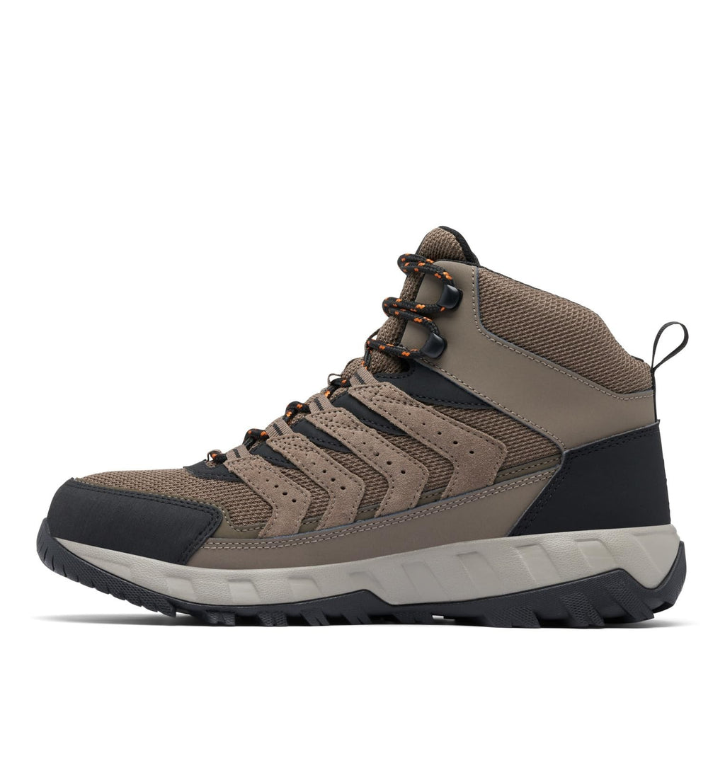 Columbia Mens Strata Trail Mid Waterproof, Mud/Desert Sun, 10