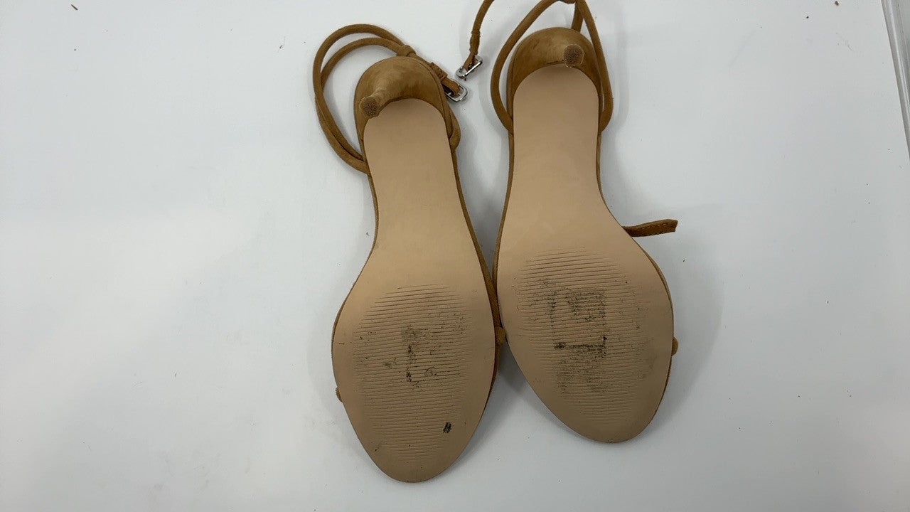 Steve Madden Women's Breslin Heeled Sandal, Tan Suede, 9