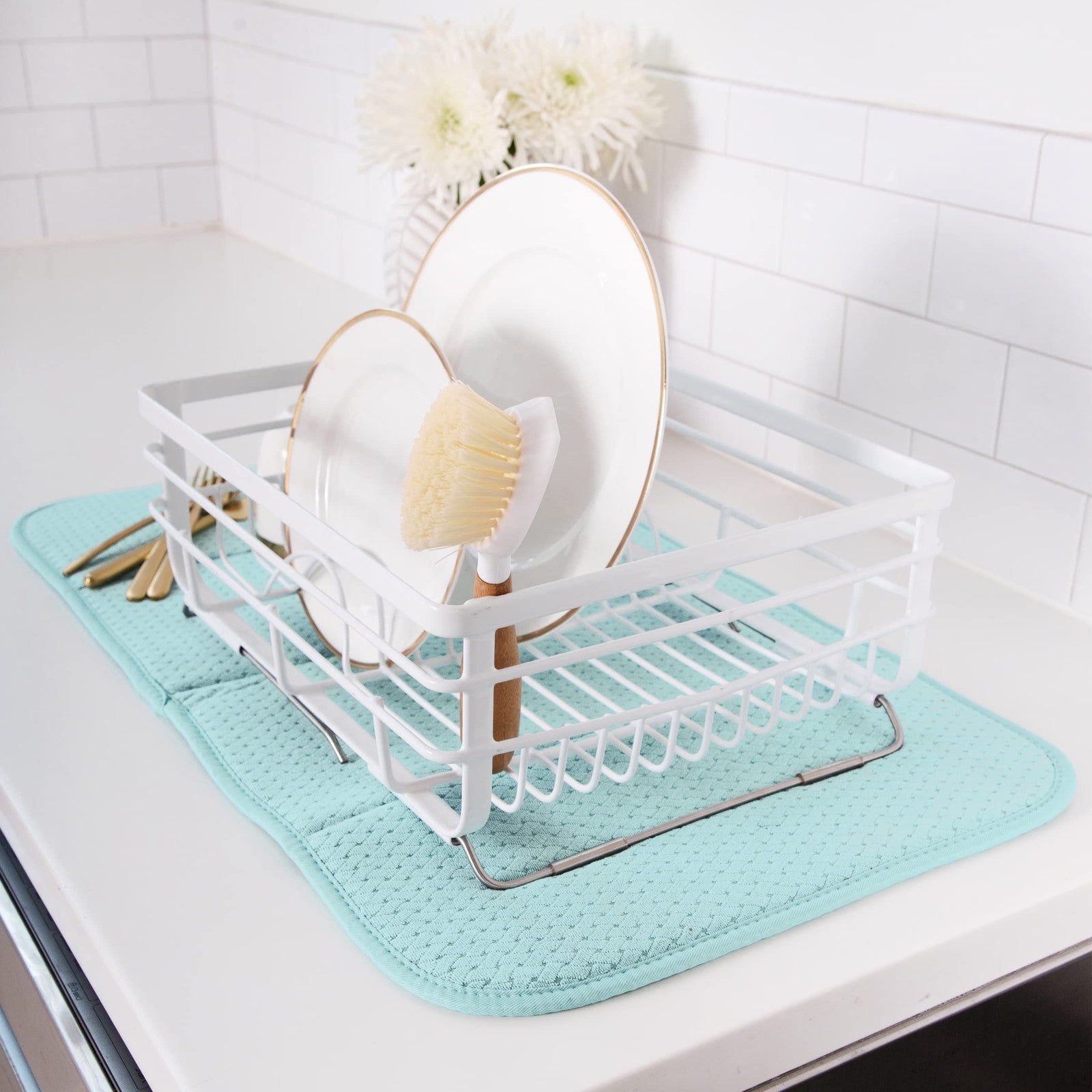 16x28 All-Clad Dish Drying Mat, Non-Slip, Rainfall, Large Capacity