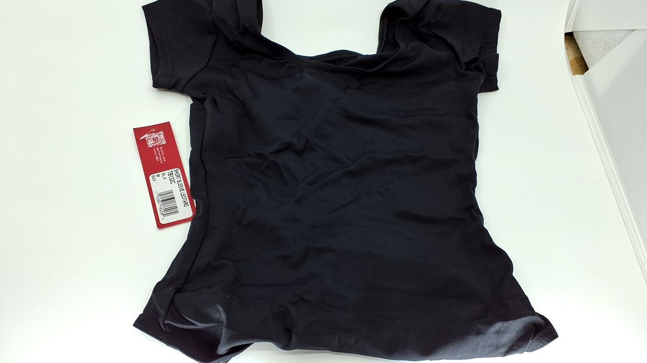 Capezio girls Team Basic Short Sleeve athletic leotards, Black, 8 10 US