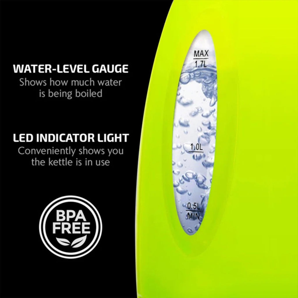 1.7L OVENTE Electric Kettle, Auto Shut-Off, Boil-Dry Protection, Green