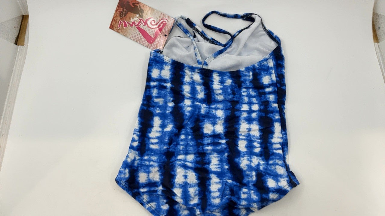 Kanu Surf Girls' Hurricane Beach Sport UPF 50+ 1-Piece Swimsuit, Dawn Denim,6
