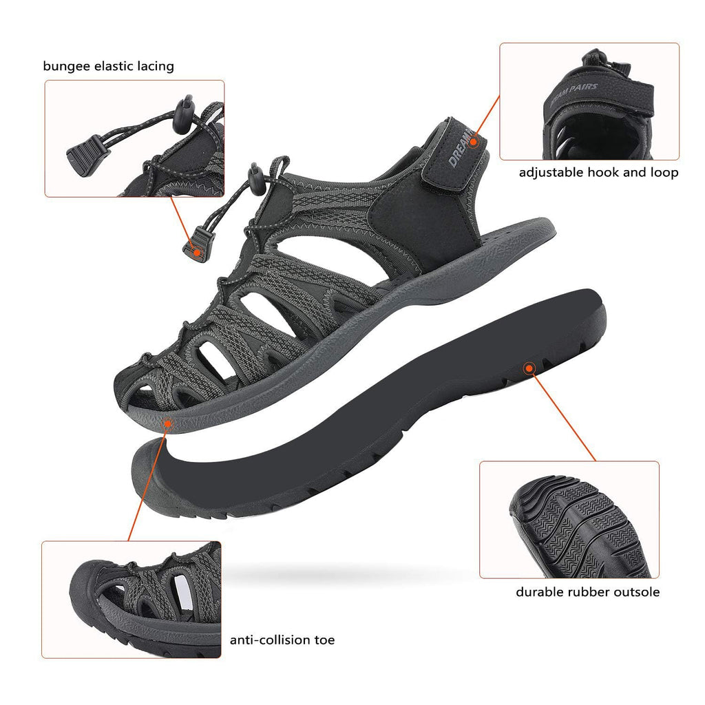 Lightweight Womens Hiking Sandals 5.5 Black/Dark/Grey
