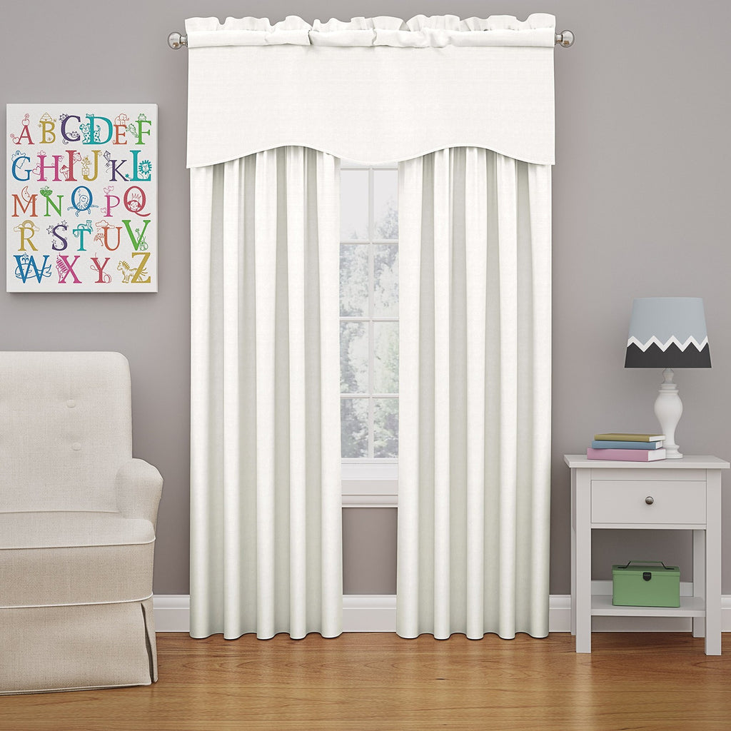 Eclipse Kendall Blackout Curtain 42x84in White Rod Pocket Panel