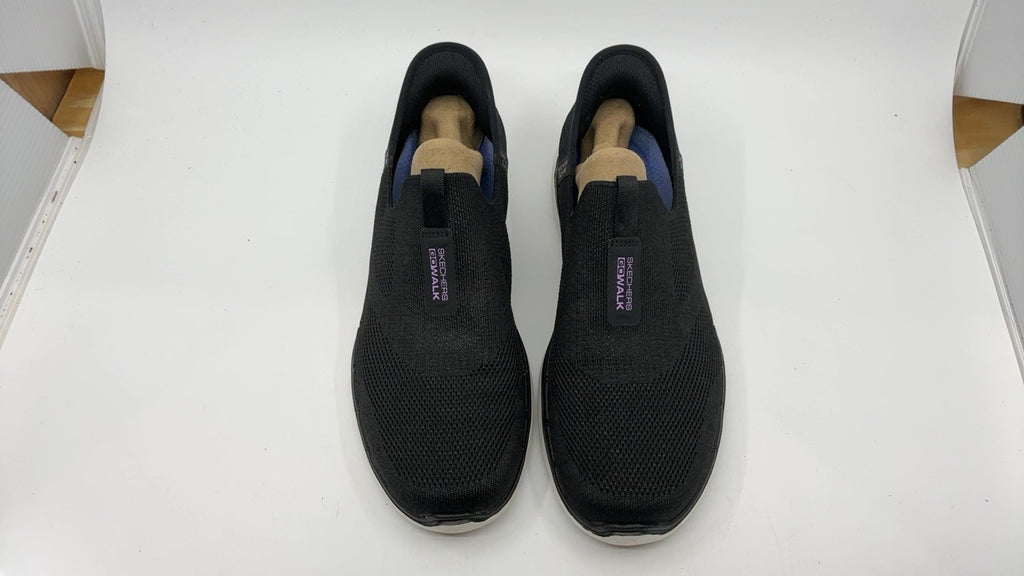 Skechers Women's Hands Free Slip-ins Go Walk 6 Sneakers, 8.5 Black/Lavender