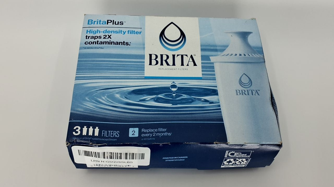 BritaPlus Replacement Water Filter, 3 Count, BPA-Free, 2X Contaminants