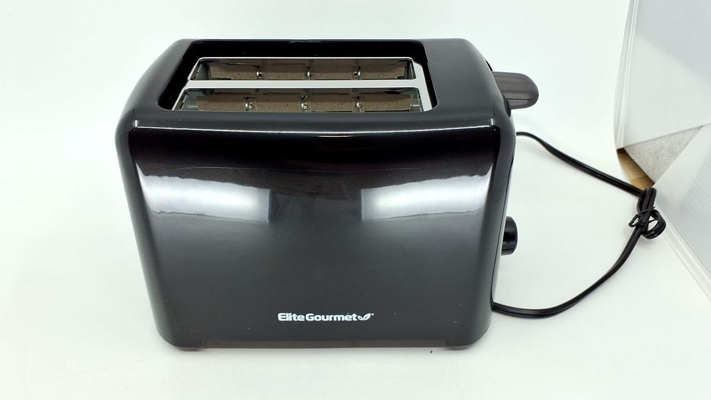 Elite Gourmet 2-Slice Toaster, Black, 6 Toast Settings, 1.25" Slots