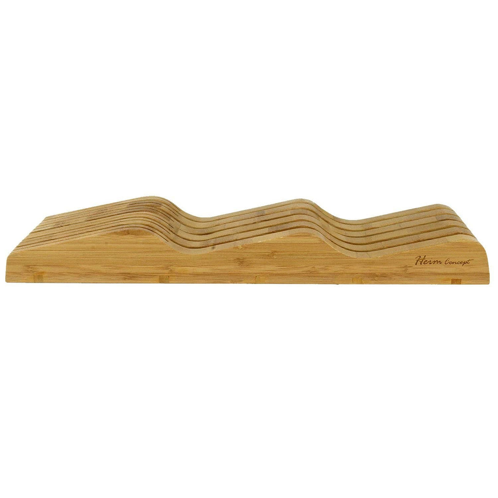 W Home Premium Bamboo Knife Storage Block, Beige, up to 16 (HC-KB-123)