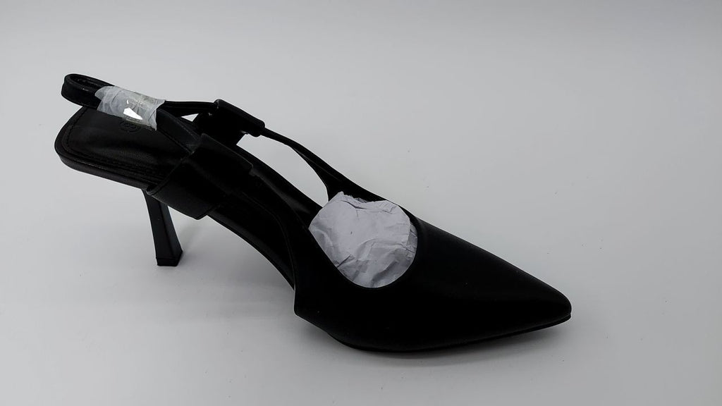 Coutgo Womens Black Slingback Heels Pumps Size 8 Pointed Toe
