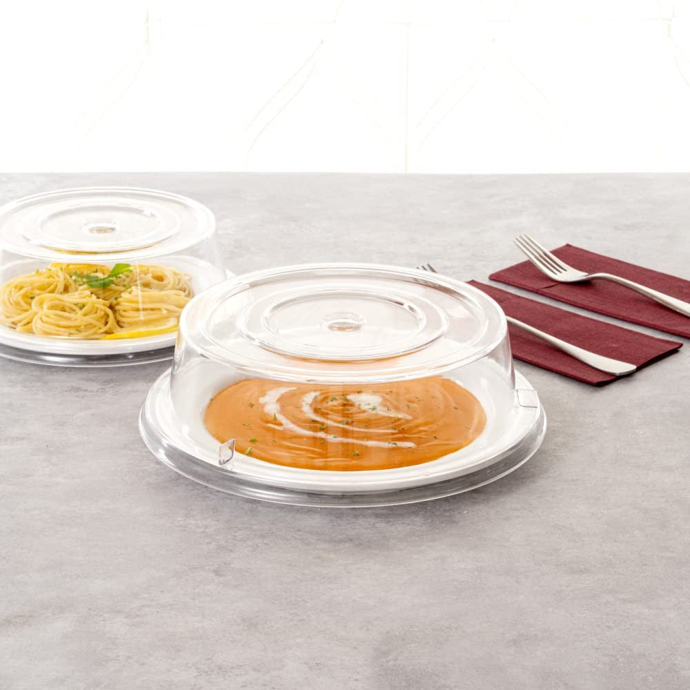 10.2 In Clear Polycarbonate Plate Cover, Shatterproof, Fits 10-Inch Plates
