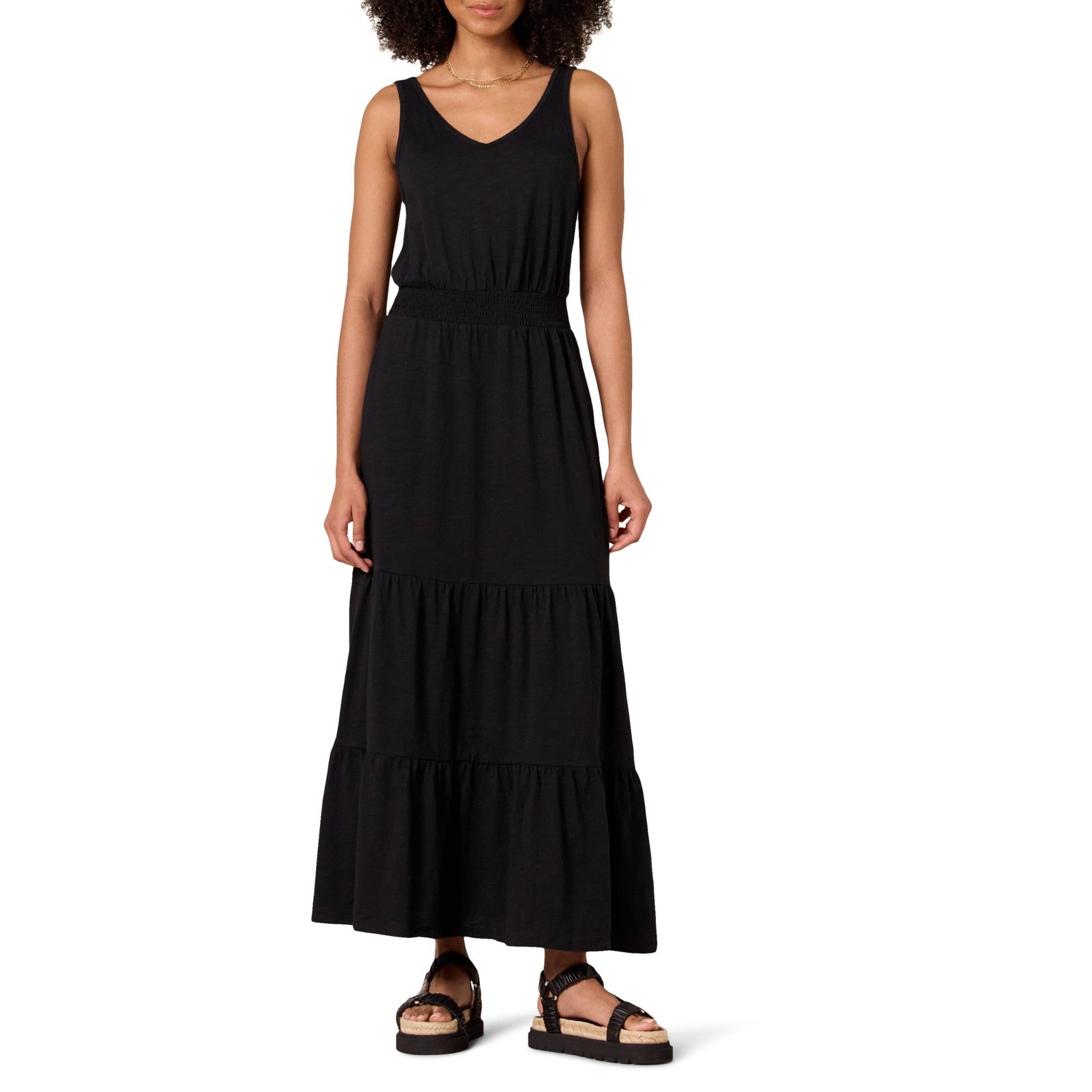 X-Large Black Summer Maxi Dress, Sleeveless, Elastic Waist
