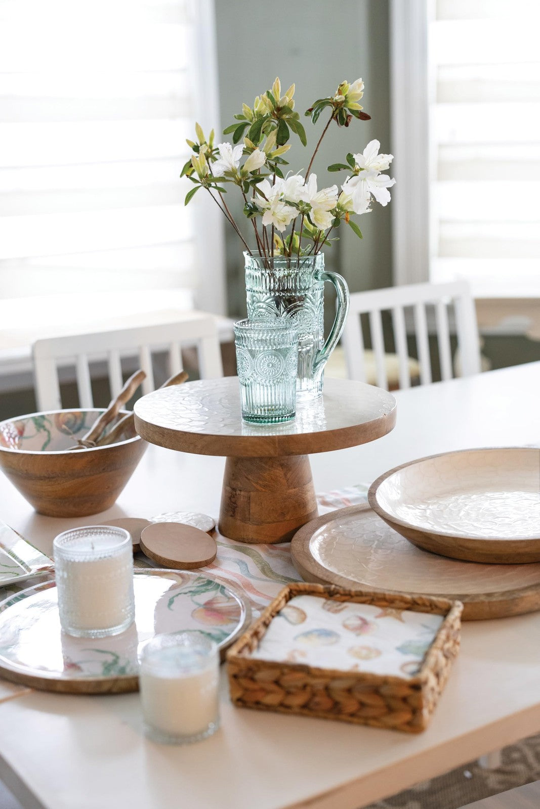 3-Ply Disposable Napkins 5" x 5" Watercolor Coast Sealife, 20-Pack