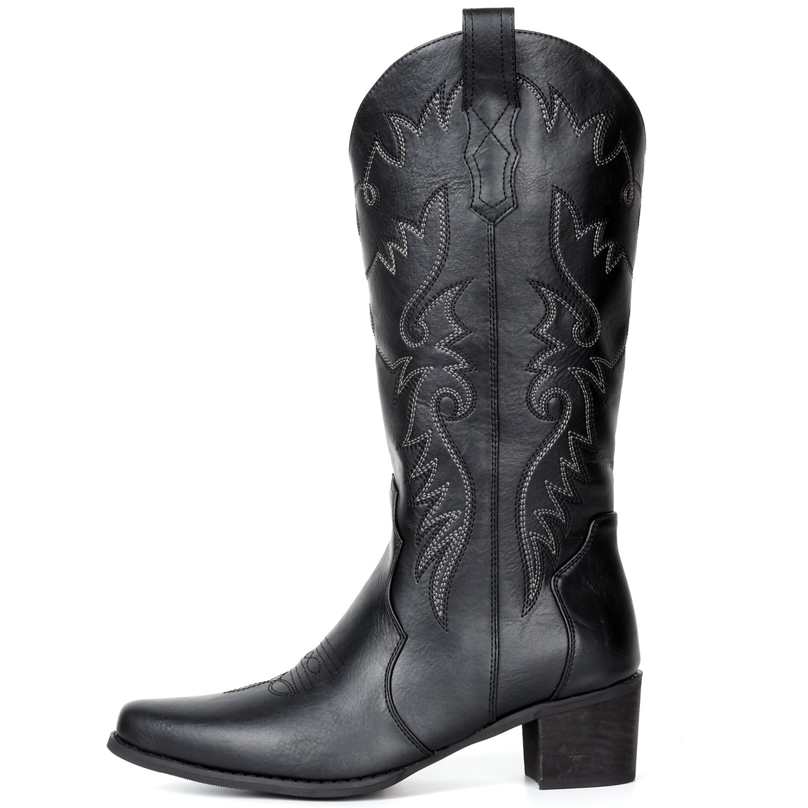 IXU Cowboy Boots Women Pointy Toe Women's Mid Calf Western Cowgirl Boots, 10.5
