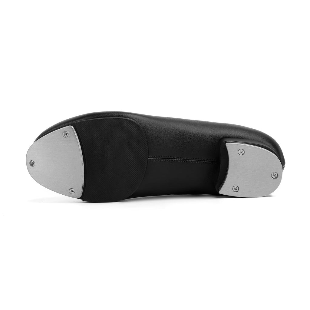 6.5M Black PU Leather Tap Shoes for Women & Men Lace Up Style