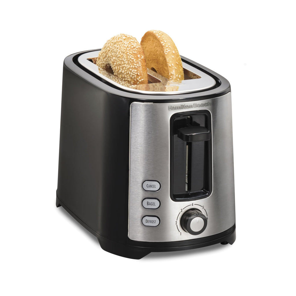Hamilton Beach 2 Slice Toaster w/ Bagel Setting, Auto Shutoff, Black/Silver