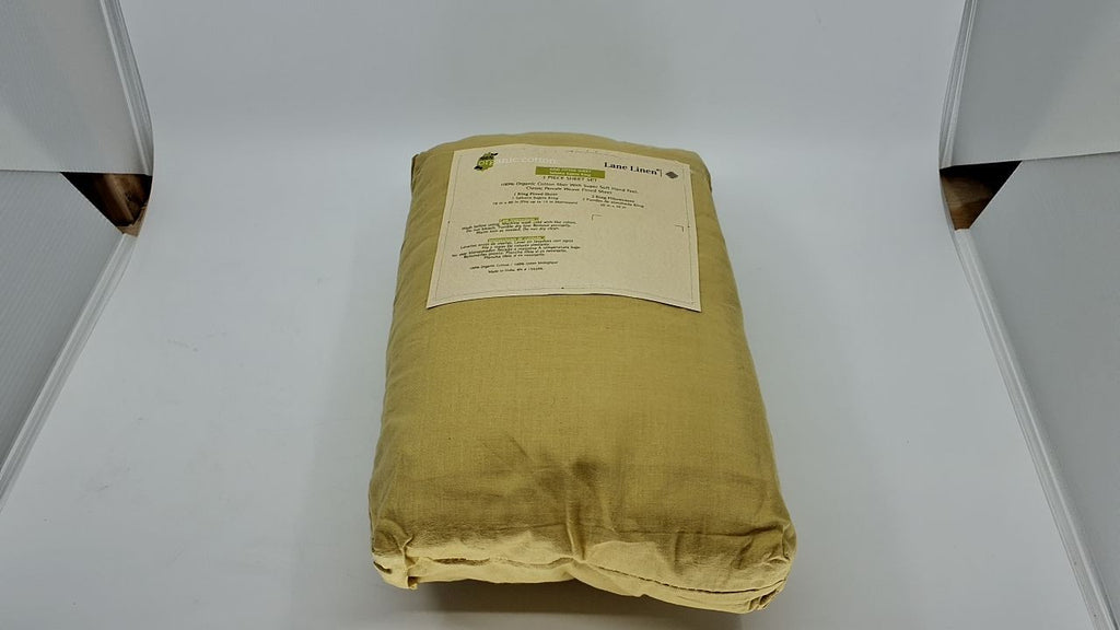 King Size Fitted Sheet 100% Organic Cotton w/ 2 Pillowcases