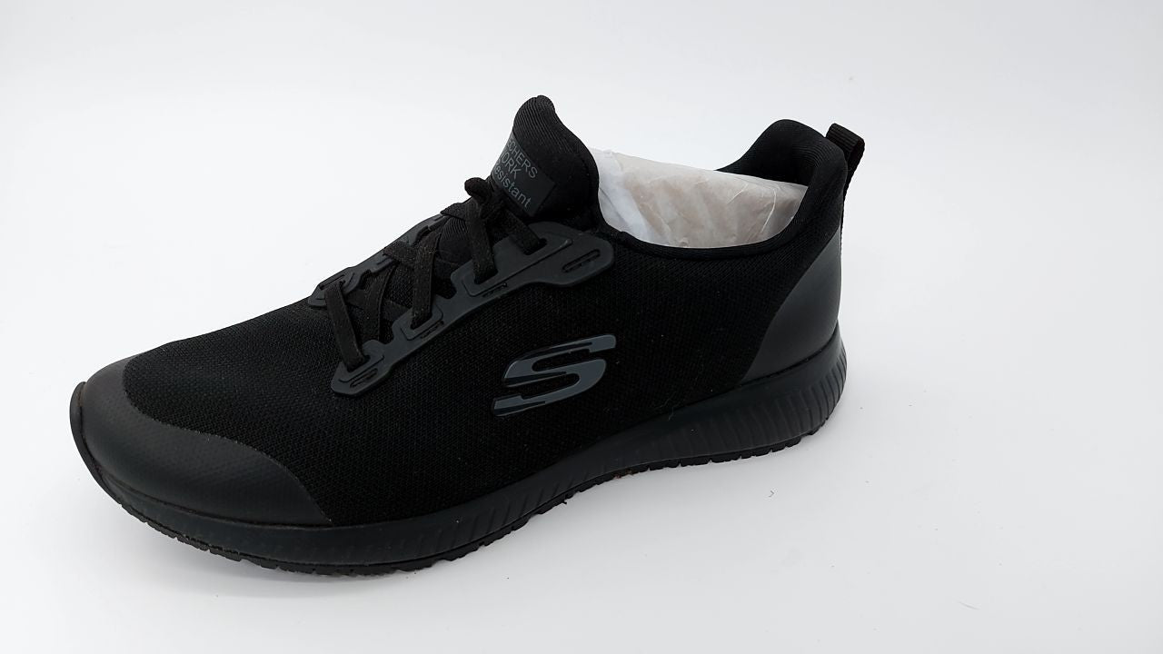 Skechers Women's Squad Sr Work Shoe, Black, Size 9, Slip Resistant