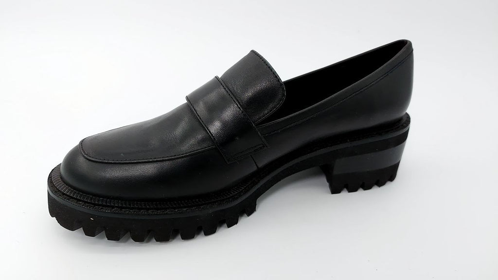Women’s Black Leather Ronnie Loafer Size 7 by Aerosoles