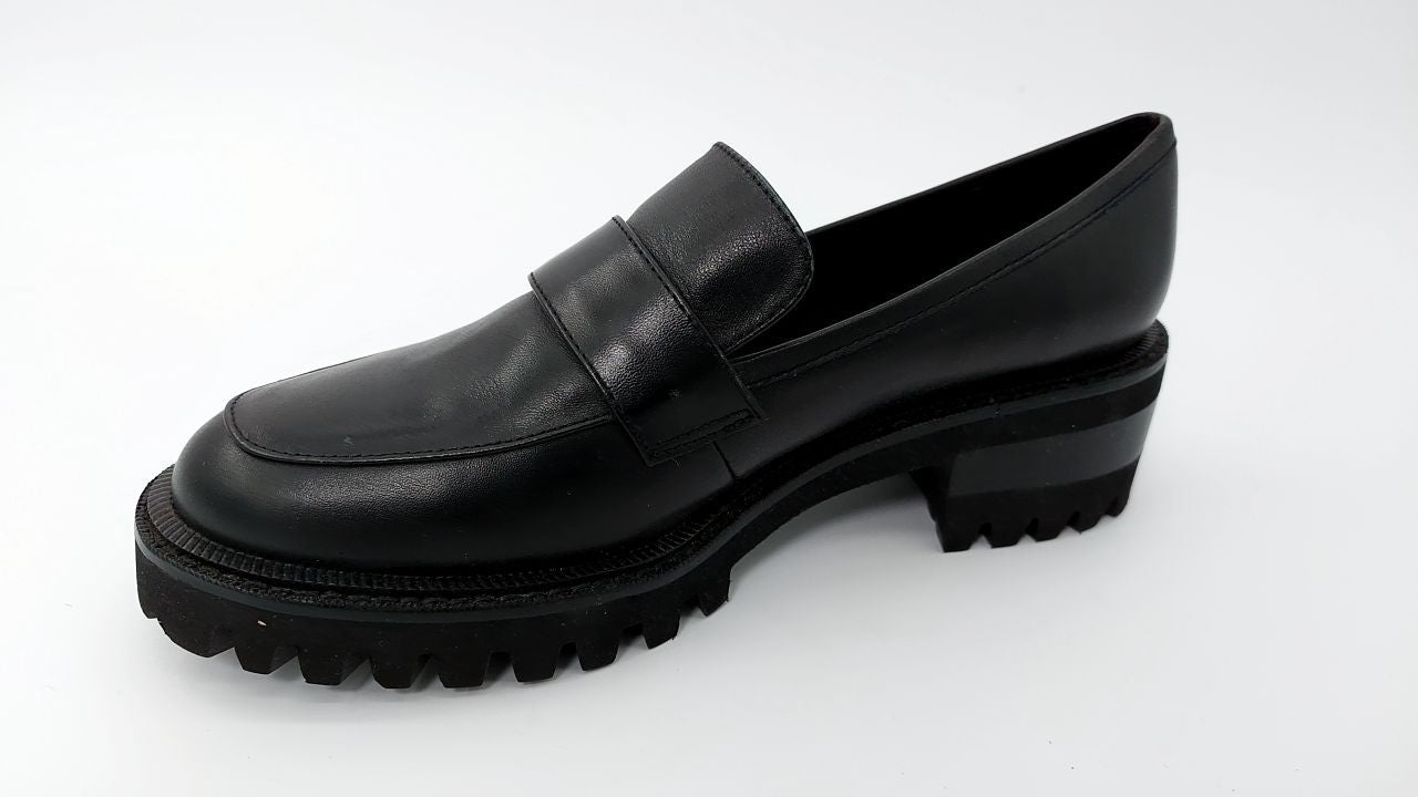 Women’s Black Leather Ronnie Loafer Size 7 by Aerosoles