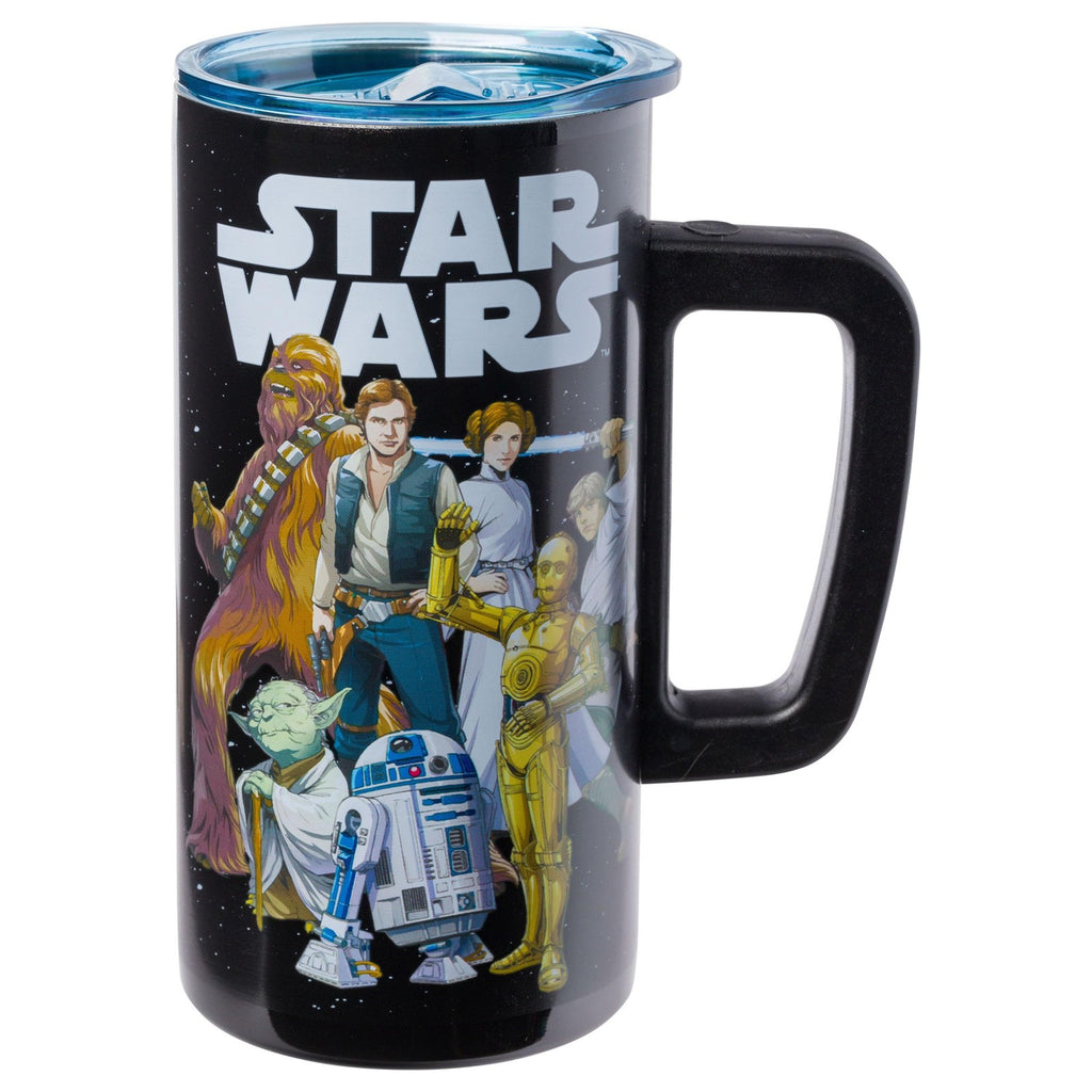 15oz Star Wars Stainless Steel Travel Mug w/ Handle - Luke, Leia, Yoda